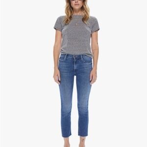 MOTHER mid rise dazzler crop fry in we’re all in this together wash size 27
